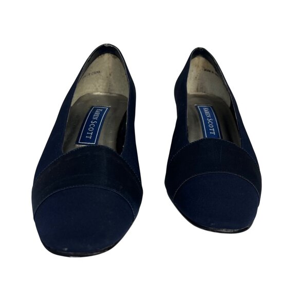 Karen Scott Misha Pumps Shoes Heeled Womens Size 8.5 N Blue Leather - Picture 3 of 10